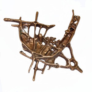 Juhls bronze brooch bronzen broche Tundra series no 500 Frank en Regine Norway Lapland Kautokeino modernist vintage brutalist designer 2.JPG