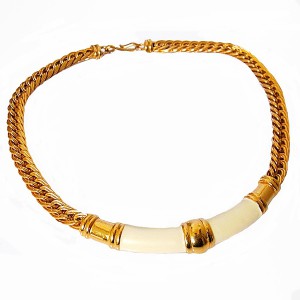 Monet America Amerika vintage designer necklace collier ketting fold plated creme haut couture costume jewelry 2.JPG