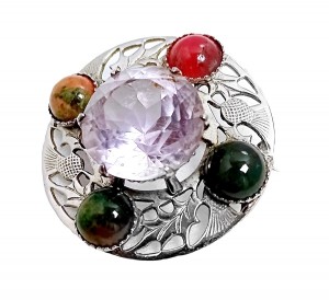 Ward Brothers Scotland Schotland sterling silver zilveren thistle distel brooch broche amethyst amethist vintage designer 2.jpg
