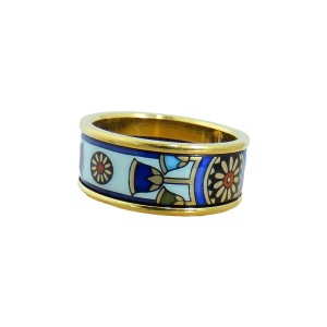 Michaela Freij Wille Austria Oostenrijk 18 karaat 18 carat guilded gold plated vergulde ring enamel emaille Egyptian Egyptisch vintage designer High End 6.jpg