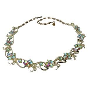 Selro Selini vintage designer costume choker necklace collier ketting USA America Amerika Amerikaans AB crystals light goldplated goldtone licht goudkleurig 1960s 60er jaren 2.jpg