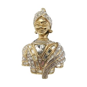 Blackamoor goldtone metal brooch broche goudkleurige metalen goldplated vintage designer 1980s 80er jaren clear crystals rhinestones heldere costume jewelry 7.jpg