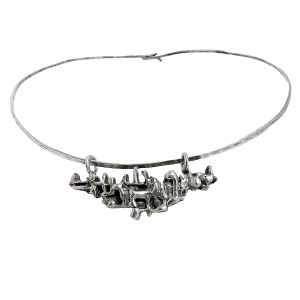 835 zilveren silver pendant neckring necklace hanger spang choker ketting vintage modernist brutalist designer Dutch Nederlands design 5.jpg