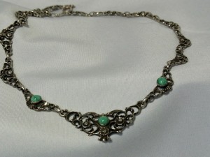 Old oude antieke antique silver zilveren 835 collier necklace ketting turqoise vintage trachten schmuck d.JPG