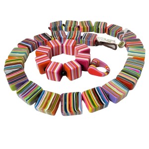 Carlos Sobral Jacky Brasil chunky colourful resin necklace bracelet ring set armband collier ketting vintage designer 3a.jpg