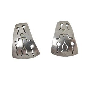 925 sterling silver Navajo Indian native american Mexican tribal tribale mexicaanse vintage modernist stud earrings steek oorbellen 2.jpg