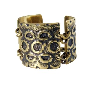 Marcel Buffet Frech France Frankrijk Lyon designer bronze link bracelet large armband groot modernist vintage 1960s 1970s 60er 70er jaren ancient 1a.jpg
