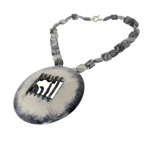 Vintage Modernist Brutalist enamenl emaille stone stenen collier ketting hanger pendant necklace 1.jpg