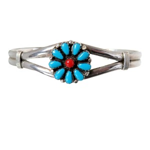 Navajo Zuni Native American Indanen cuff bracelet sterling silver 925 ziulveren spang armband Turkoise Turqois re rode stenen stonen vintage designer American Amerikaanse 6a.jpg