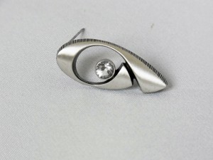 Karl Laine Finnfeelings Finland Modernist Vintage 925 silver zilveren brooche broche met bergkristal d.JPG