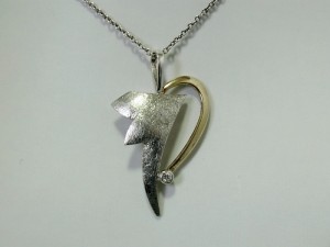 Teka Theodor Klotz  Pforzheim Germany Duitsland sterling silver guilding 925 zilveren vergulde hanger pendant vintage modernist zirkon zirkonia c.JPG