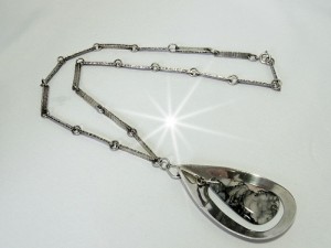 Sterling silver zilveren collier necklace ketting pendant natural stone modernist artisan unica unique vintage e.JPG