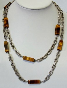 CNP Christian Neusser Pforzheim Germany Duitsland 89 gram 800 silver zilveren collier met tijgeroog tiger eye Vintage Heavy zwaar Modernist Mid Century designer 6.JPG