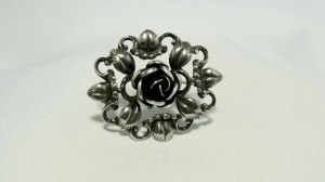 TEKA Theodor Klotz Pforzheim Germany Duitsland 925 sterling zilveren silver brooch broche roosmotief rose vintage old oude designer 3.JPG